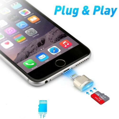 Lightning MicroSD Card Reader for iPhone 11 Pro Max Xr,Play Video,Photo Transfer - Fresh Stock Dated February 2026