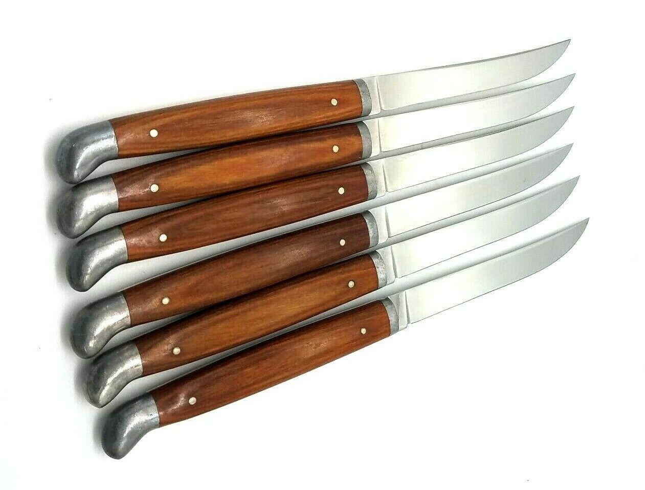 Vintage Rare Set of 6 Queen Steel Rosewood Handle Steak Knives - Fresh Stock Dated December 2025