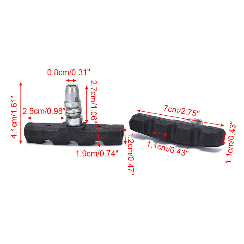 1 Pair Bicycle Break Shoes Brake Pads Holder Rubber Mountain Bike Bi~NA - Fresh Stock Dated February 2026