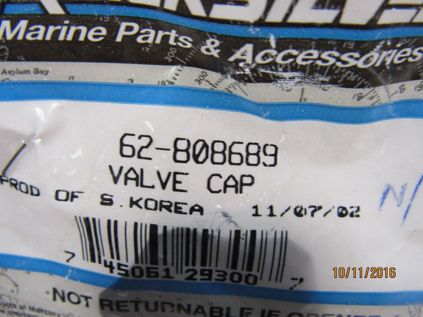 3 New OEM Quicksilver / Mercruiser valve cap 62-808689 - Fresh Stock Dated February 2026