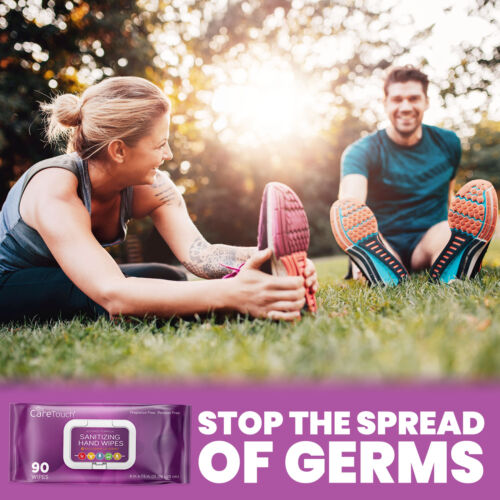 Care Touch Hand Sanitizing Wipes (2 Pouches) | 180 Antiseptic Wipes - Fresh Stock Dated February 2026