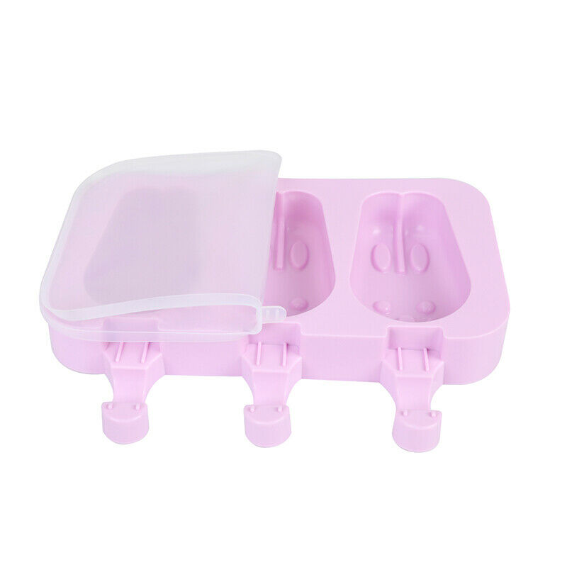 3 Cell Rabbit Silicone Ice Cream Pop Mold Popsicle Maker Mould with 50pcs Sticks - Fresh Stock Dated February 2026
