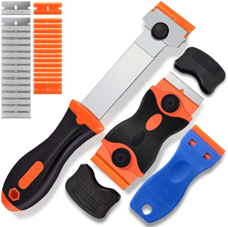 Razor Blade Scraper 3 pack Scraper Tool with 18 Plastic Razor Blades and16 Metal - Fresh Stock Dated February 2026