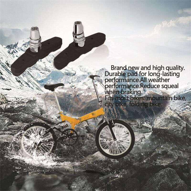 1 Pair Bicycle Break Shoes Brake Pads Holder Rubber Mountain Bike Bi~NA - Fresh Stock Dated February 2026