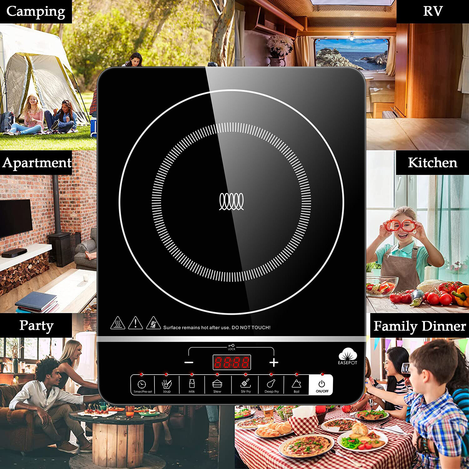 Portable Induction Cooktop Countertop Burner Induction Cooker Hot Plate Timer - Fresh Stock Dated February 2026