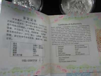 China 2013 One Set (4 Pieces of 1oz Silver Coins) - World Heritage - Huangshan - Fresh Stock Dated December 2025