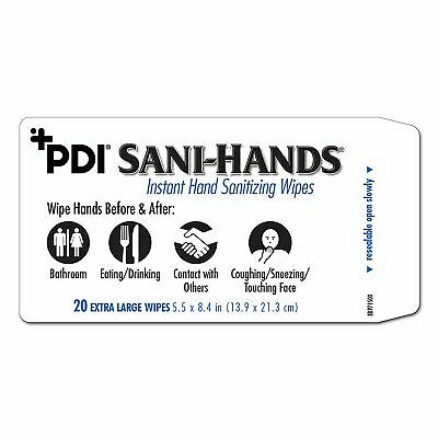 Sani-Hands Scented Wipe Hand Sanitizing Wipe 20 Count Soft Pack 20 per Pack - Fresh Stock Dated February 2026