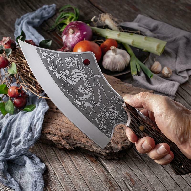 Butcher Knife Tiger Chef Kitchen Boning Meat Cleaver Stainless Steel Knife - Fresh Stock Dated December 2025