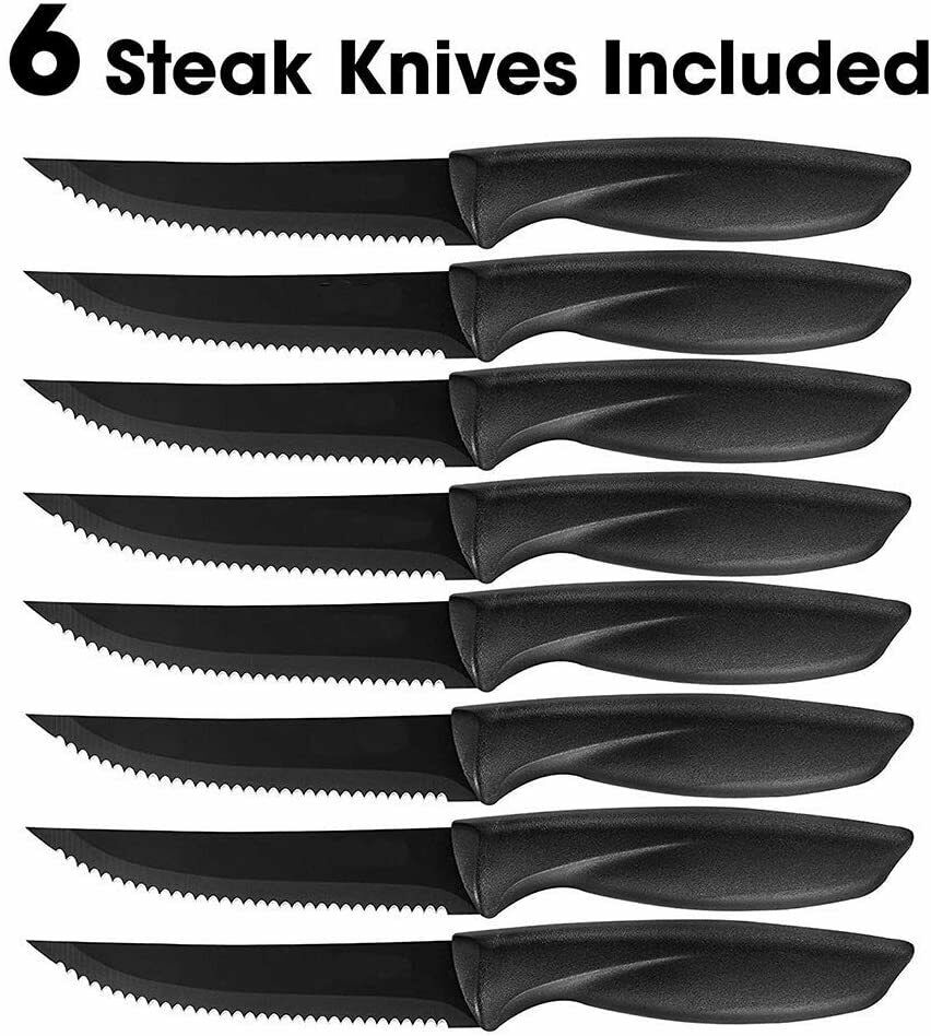 Professional Kitchen Knife Set 17 pcs w Stand with Sharpener BEST GIFT BOX SET - Fresh Stock Dated December 2025