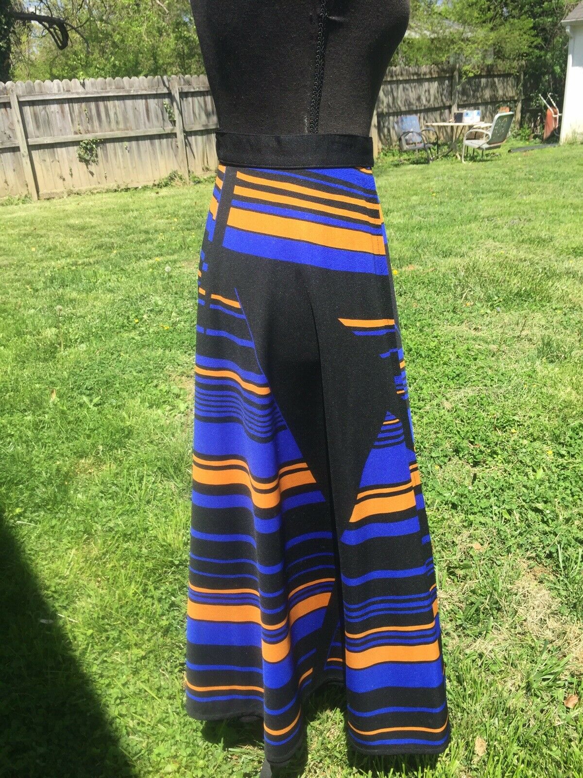 True Vintage 60's Geometric Pattern Free Wrap Mod Hippie Party Maxi Skirt - Fresh Stock Dated February 2026