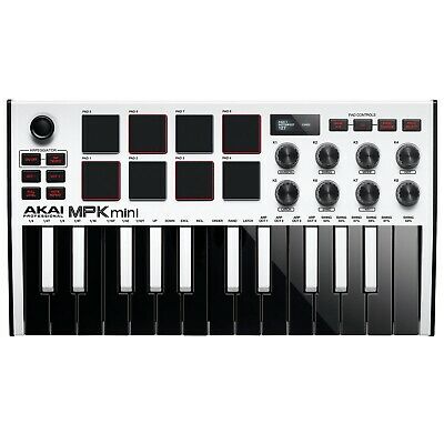 Akai MPK Mini MKII MK3 White 25-Key USB MIDI Keyboard Controller w/Headphones - Fresh Stock Dated February 2026