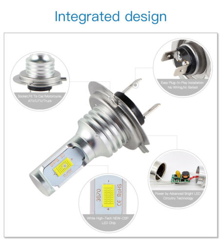 2x H7 Auto LED Headlight Bulb High Low Beam For DUCATI Multistrada 1000 1100 620 - Fresh Stock Dated February 2026