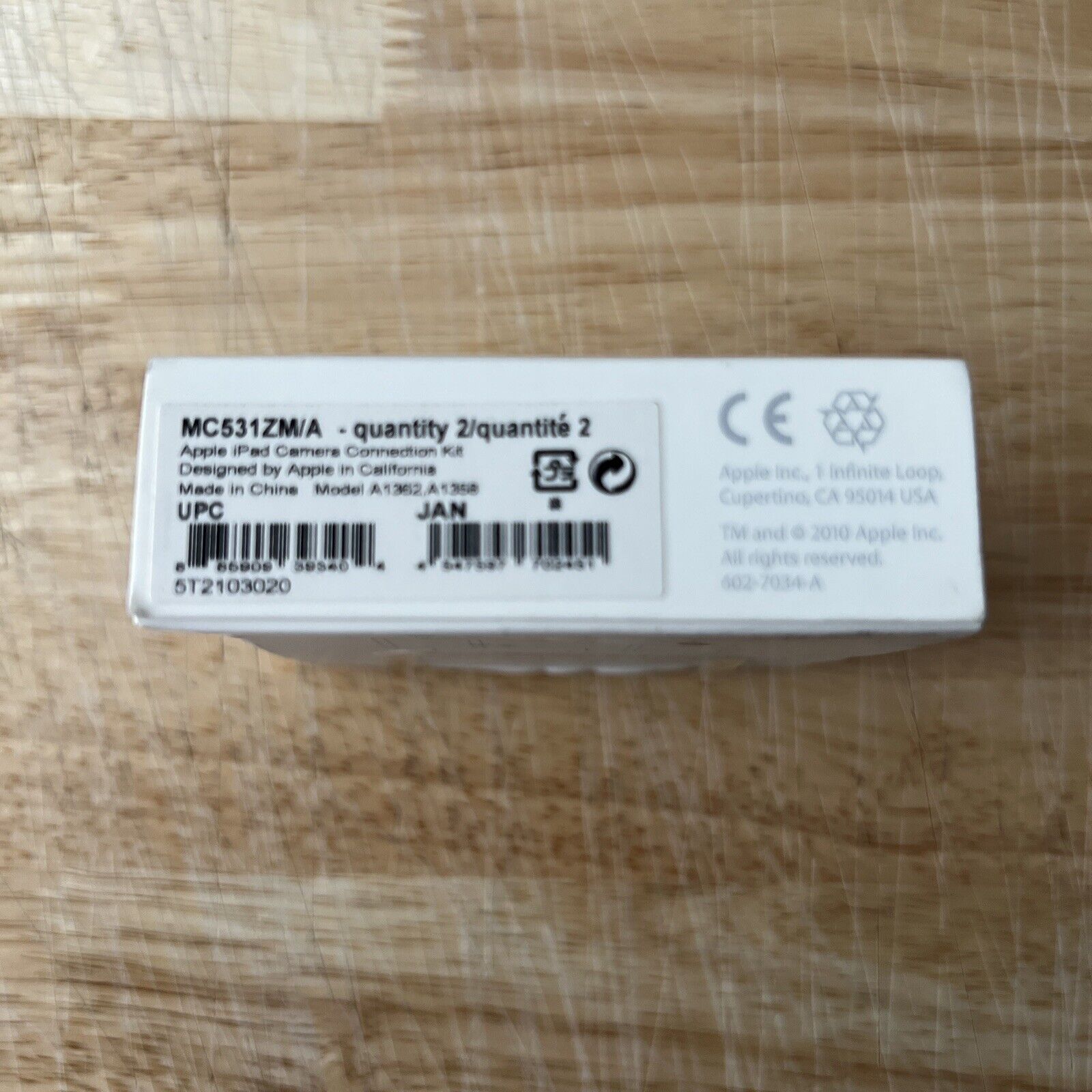 Genuine Apple iPad Camera Connection Kit MC531ZM/A A1362 & A1358 - Fresh Stock Dated February 2026