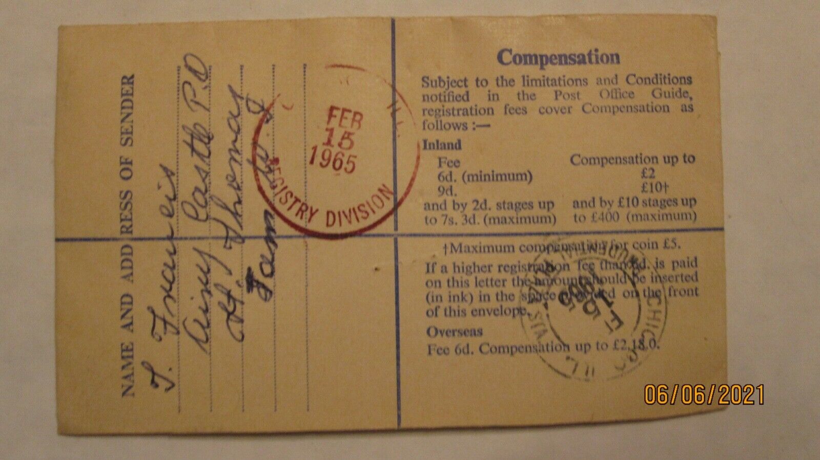 JAMAICA COVERS REGISTERED LETTER - Fresh Stock Dated December 2025