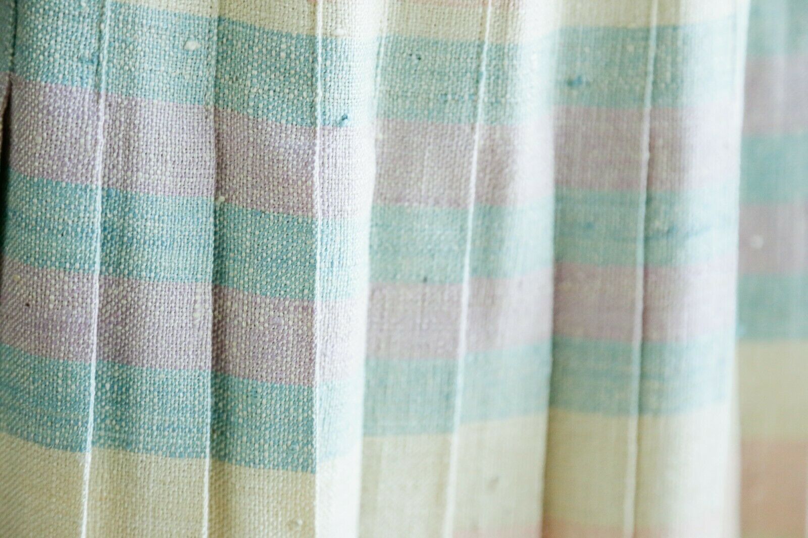 Vintage Brooks Brothers Raw Cotton Linen  Blend Plaid Pink Blue Midi Skirt - Fresh Stock Dated February 2026