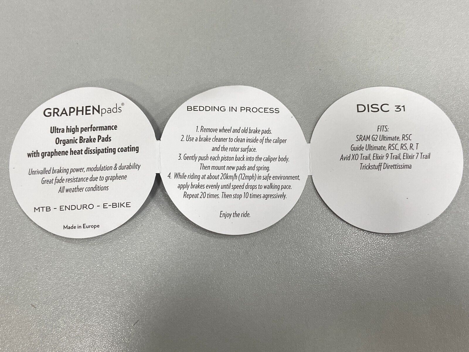 AbsoluteBlack GraphenPads Disc Brake Pads (Disc 31) - For Sram G2 - Fresh Stock Dated February 2026