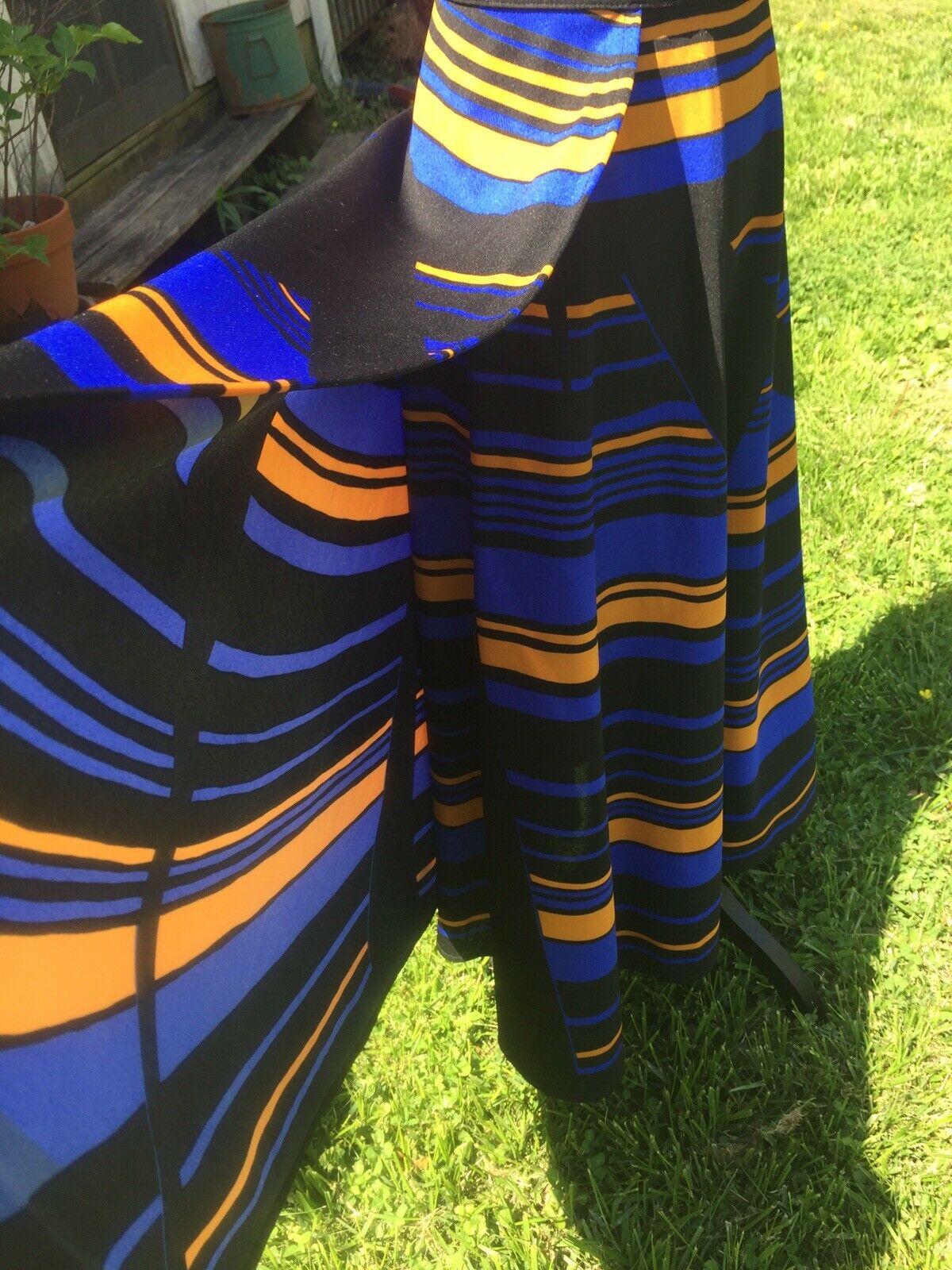 True Vintage 60's Geometric Pattern Free Wrap Mod Hippie Party Maxi Skirt - Fresh Stock Dated February 2026