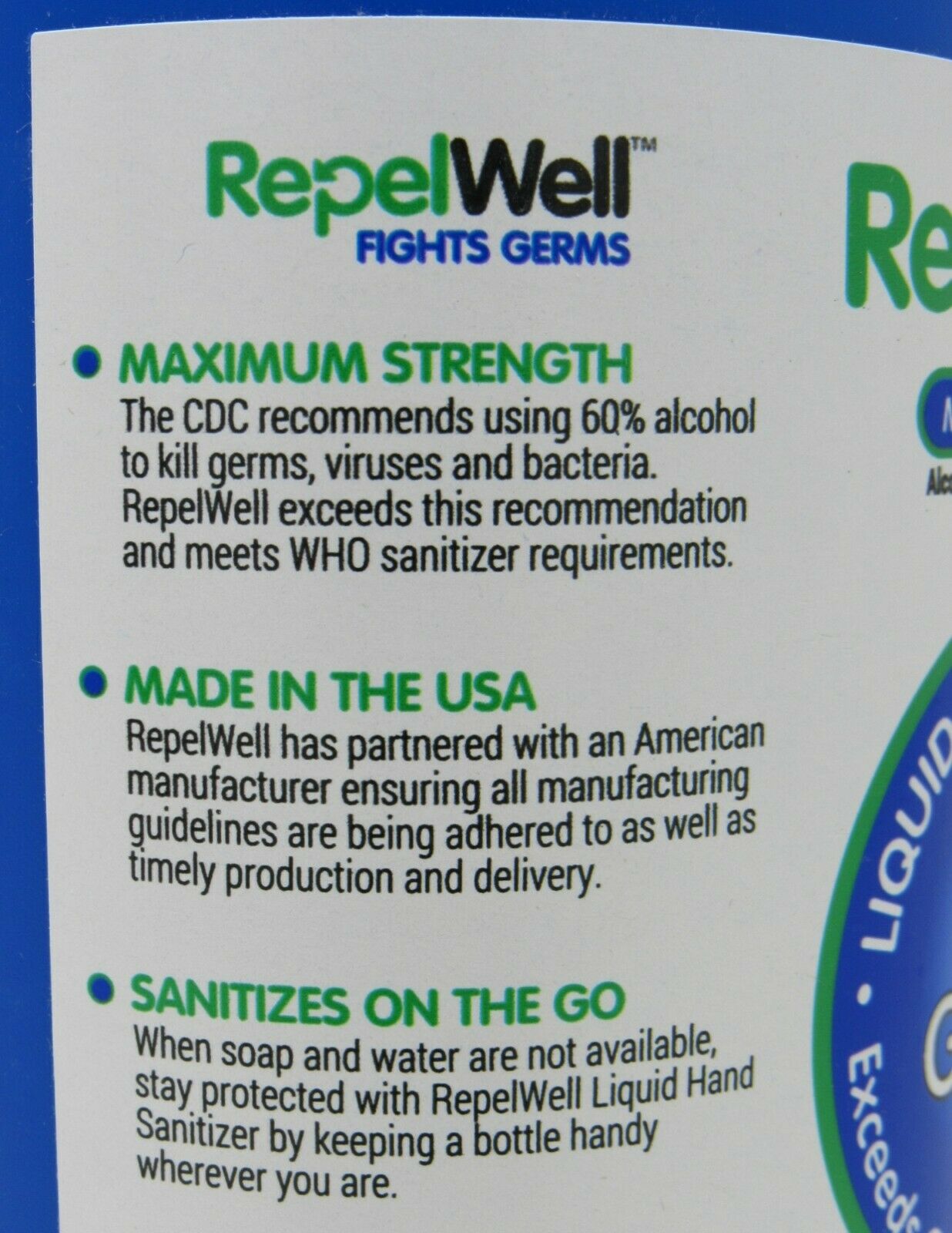 NEW CASE of 12 x 24 oz RepelWell Liquid Instant Sanitizer 80% for Hand + Surface - Fresh Stock Dated February 2026