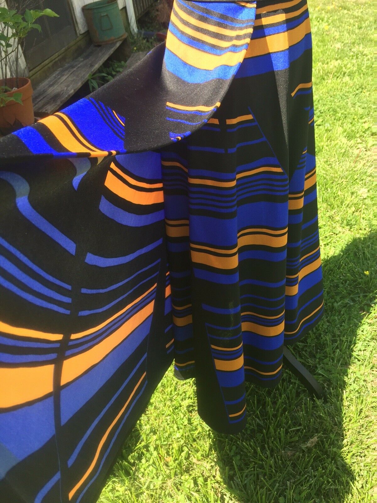 True Vintage 60's Geometric Pattern Free Wrap Mod Hippie Party Maxi Skirt - Fresh Stock Dated February 2026