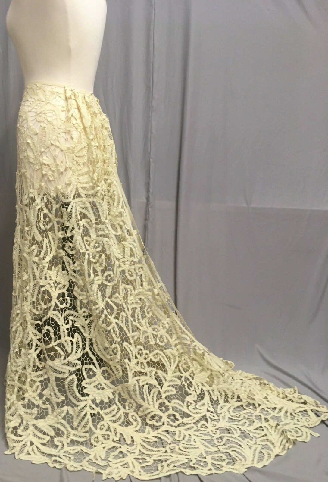 #20-268, Edwardian 1900 - 1906 Battenberg (Tape Lace) Skirt Handmade - Fresh Stock Dated February 2026