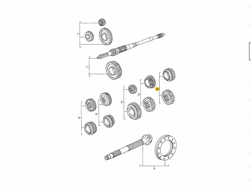 Porsche 993 Transmission 4th Gear 95030290446 38-34 - Fresh Stock Dated February 2026