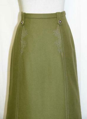 Boiled WOOL Dirndl Trachten SKIRT STRAIGHT German Dress EMBROIDERED W28