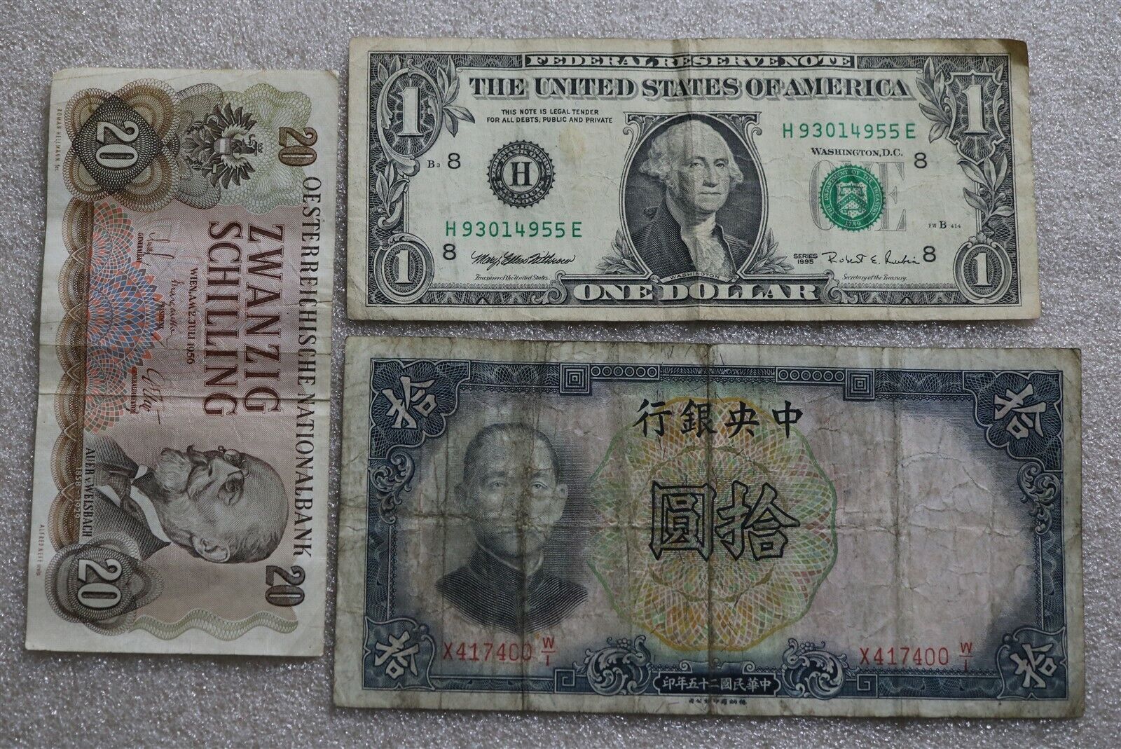 CHINA + AUSTRIA & USA - 3 BANKNOTES B40 BK674 - Fresh Stock Dated December 2025