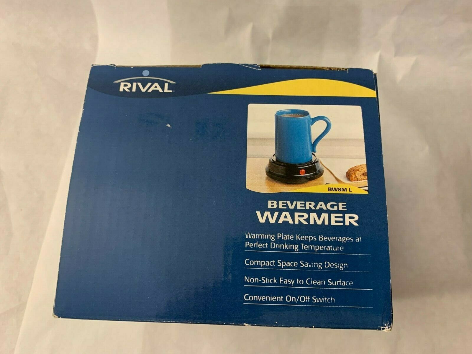 Rival Beverage Warmer With 8 Oz Ceramic Mug BW8ML New Open Box - Fresh Stock Dated December 2025