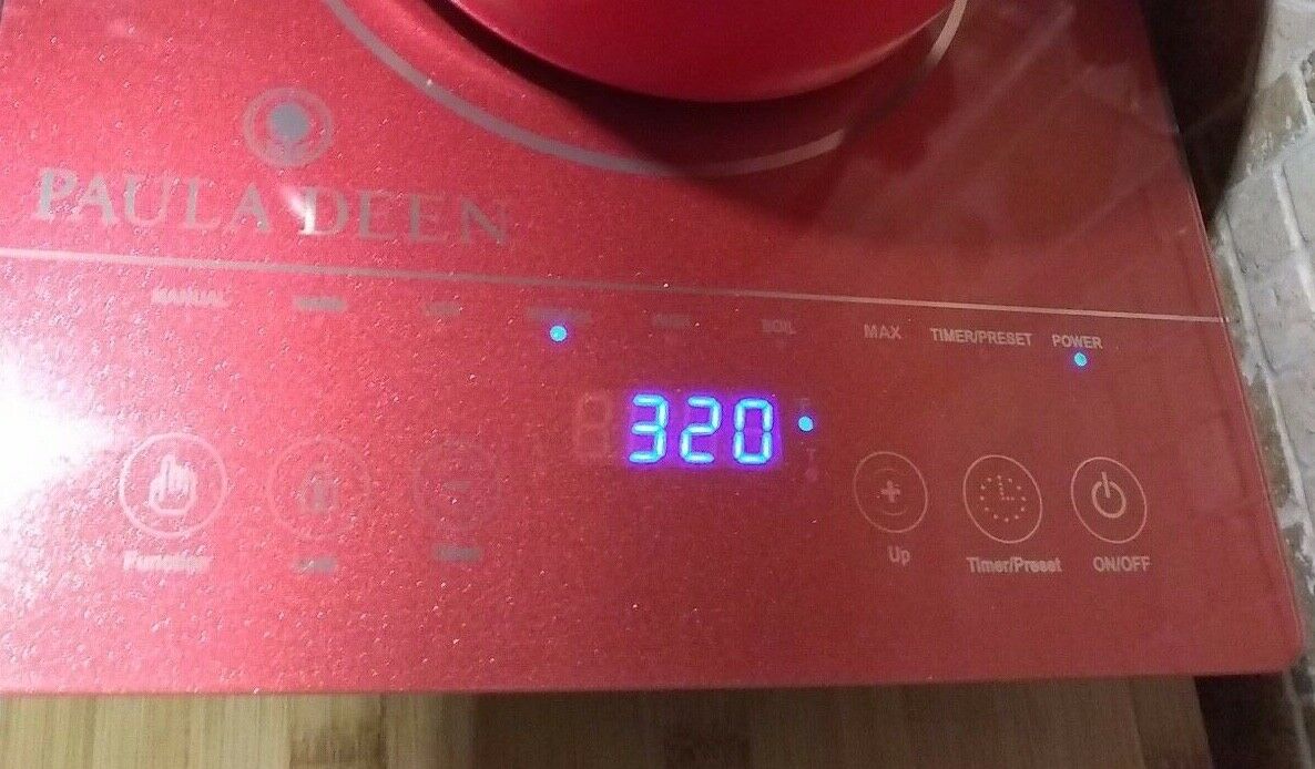 NEW Paula Deen 1500W LED Colored Glass Programmable Induction Cooker Glass Red - Fresh Stock Dated February 2026
