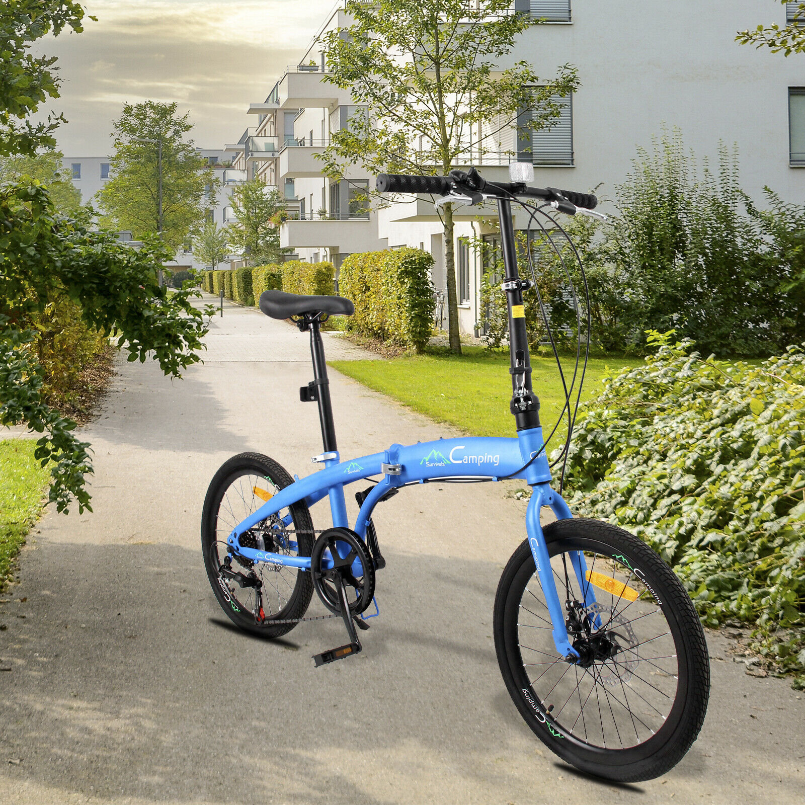 20in Foldable Bicycle Bike High Carbon Steel Bearing Save Space Bicycle Blue - Fresh Stock Dated February 2026