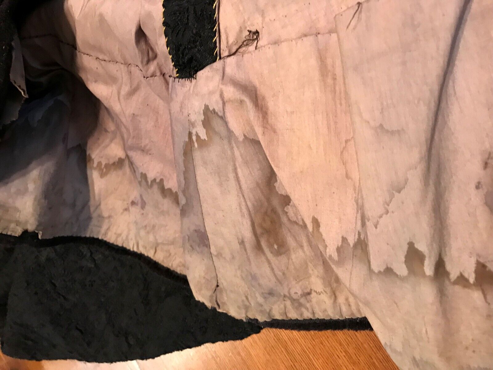 Antique Vintage Victorian Black Evening Party Flared Skirt/Fab Fabric - Fresh Stock Dated March 2026