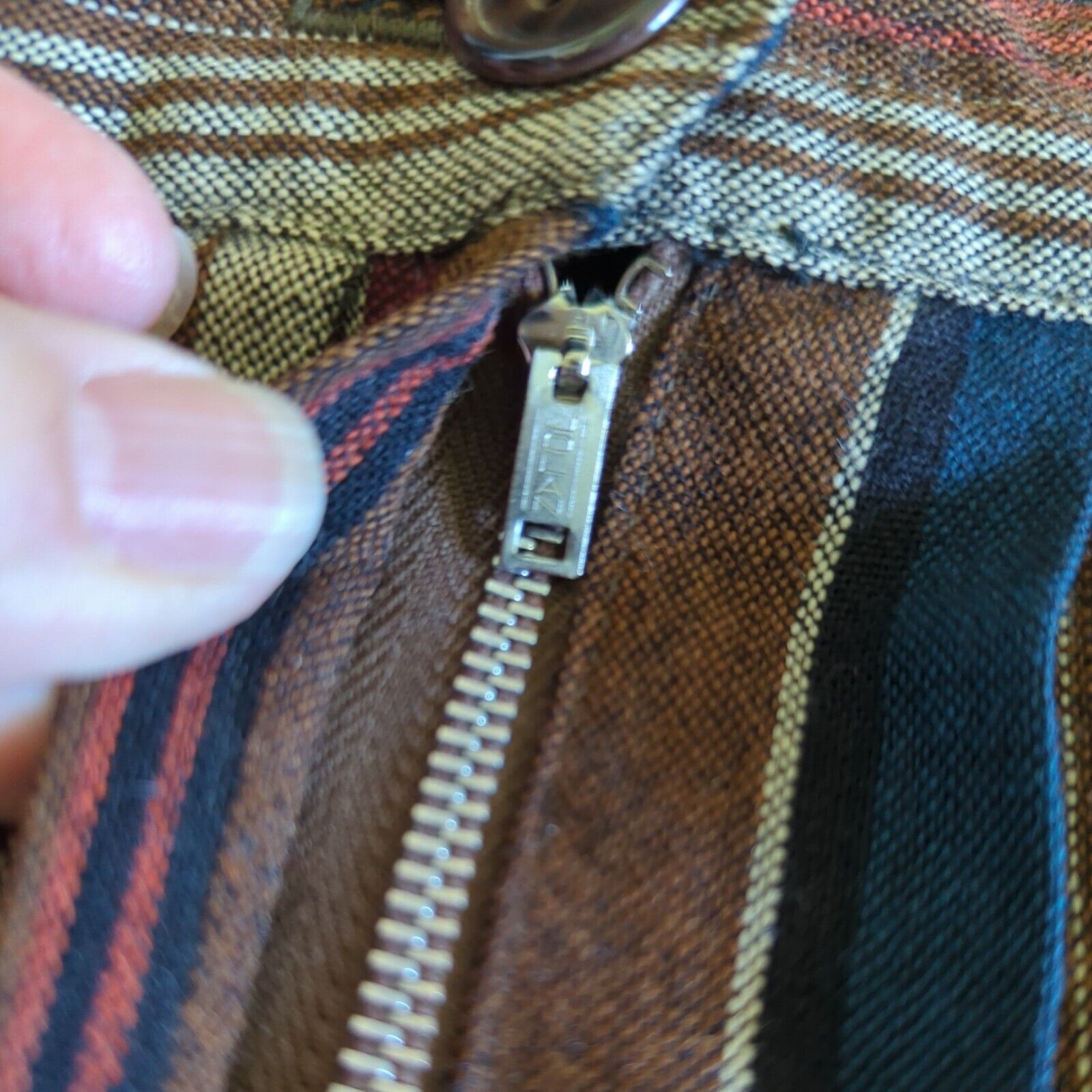 Vintage 1940s Skirt Womens XS Striped Pleated Homemade 40s Skirt Jolan Zipper - Fresh Stock Dated March 2026