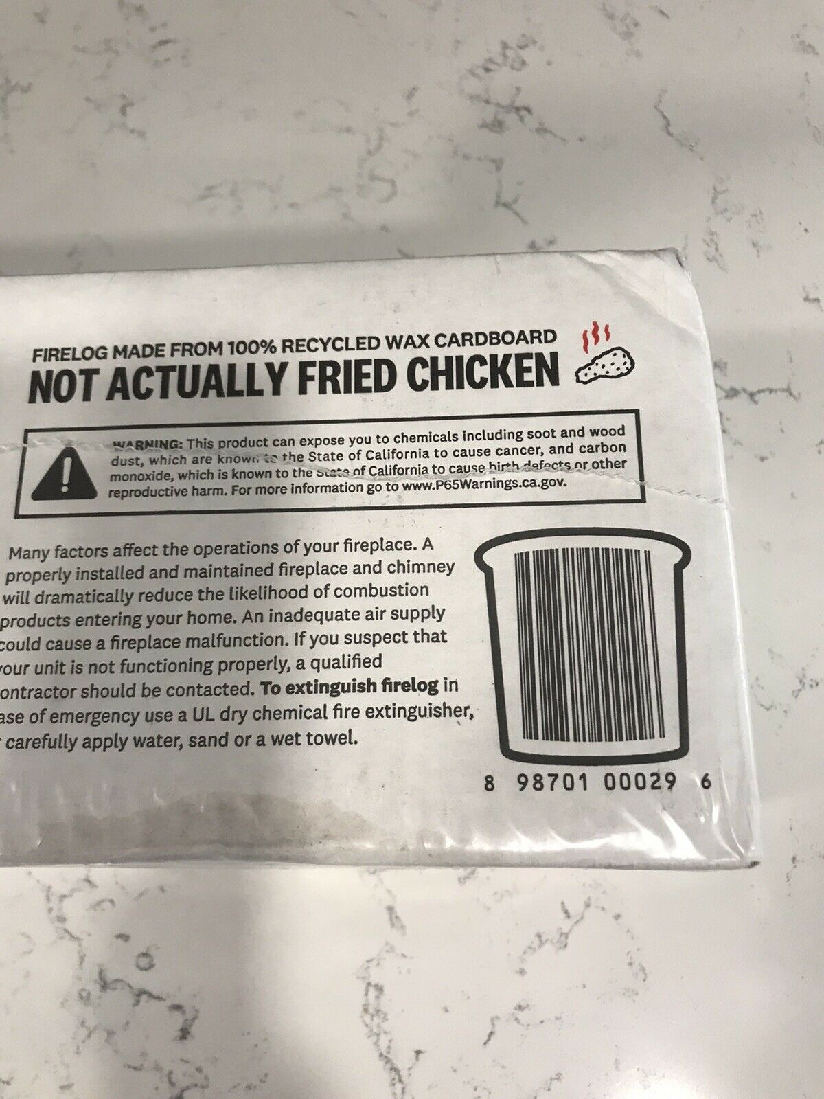 FAST SHIP*KFC FIRE LOG 11 HERBS&SPICES ENVIROLOG KENTUCKY FRIED CHICKEN FIRE LOG - Fresh Stock Dated December 2025