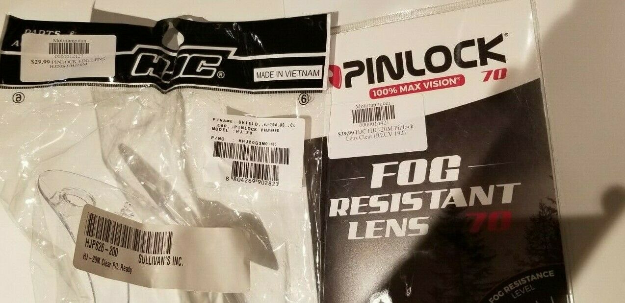 HJC HJ-20 Clear Faceshield with Clear Pinlock Lens included - Fresh Stock Dated December 2025