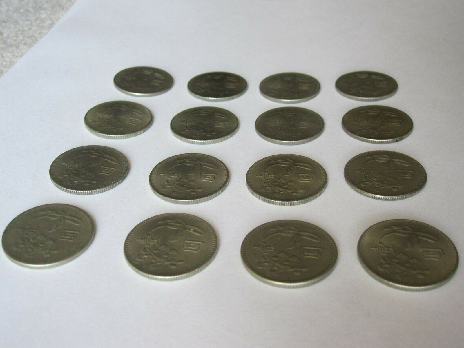 16pcs Taiwan 1960-1977 1 Yuan Copper-Nickel-Zinc Coin Orchid Plum blossom 25mm - Fresh Stock Dated February 2026