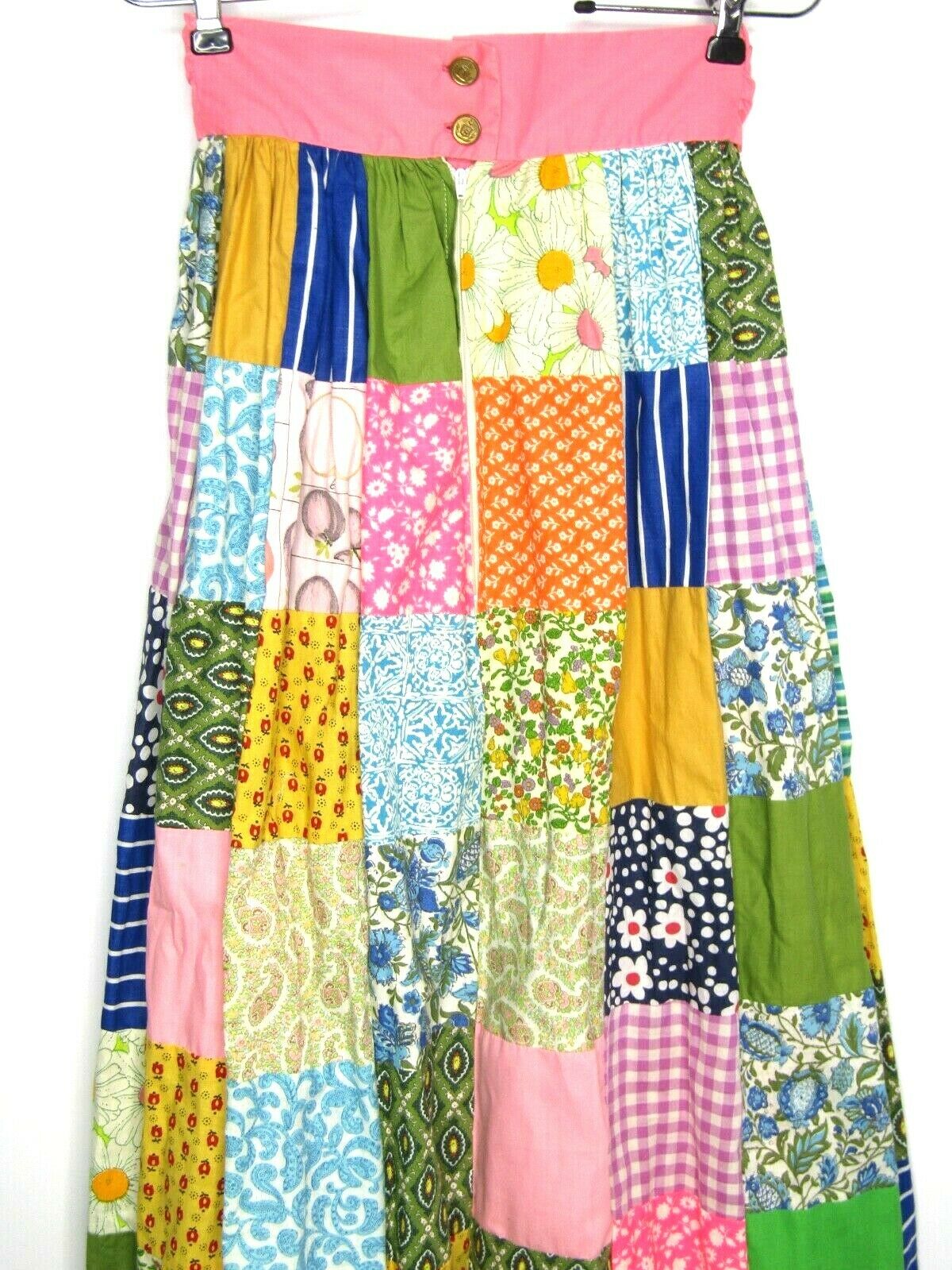 Vintage Handmade Skirt Long Quilted Boho Hippie Patchwork Small 60s 70s - Fresh Stock Dated February 2026