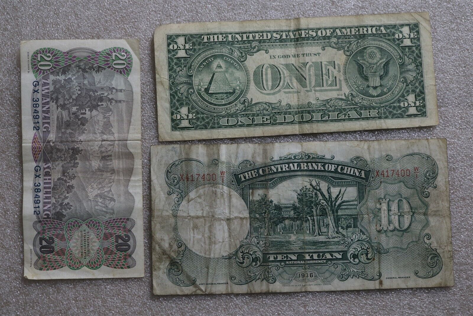 CHINA + AUSTRIA & USA - 3 BANKNOTES B40 BK674 - Fresh Stock Dated December 2025