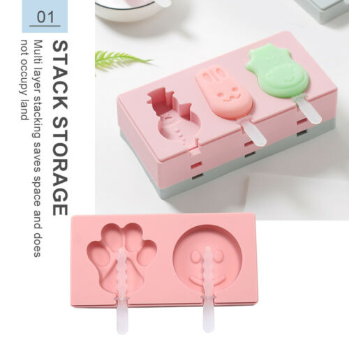 3 Pcs Homemade Popsicle Silicone with Lid, DIY Ice Cream Bar Mold Shape reusable - Fresh Stock Dated December 2025