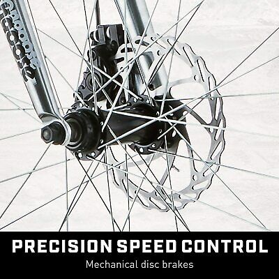 Fat Tire Mountain Bike Mongoose Malus 26 Inch Wheels 7 Speed 18 In Frame Silver - Fresh Stock Dated February 2026