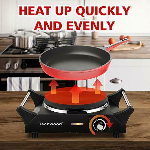 Techwood Hot Plate Portable Electric Stove 1500W Countertop Single Burner - Fresh Stock Dated February 2026