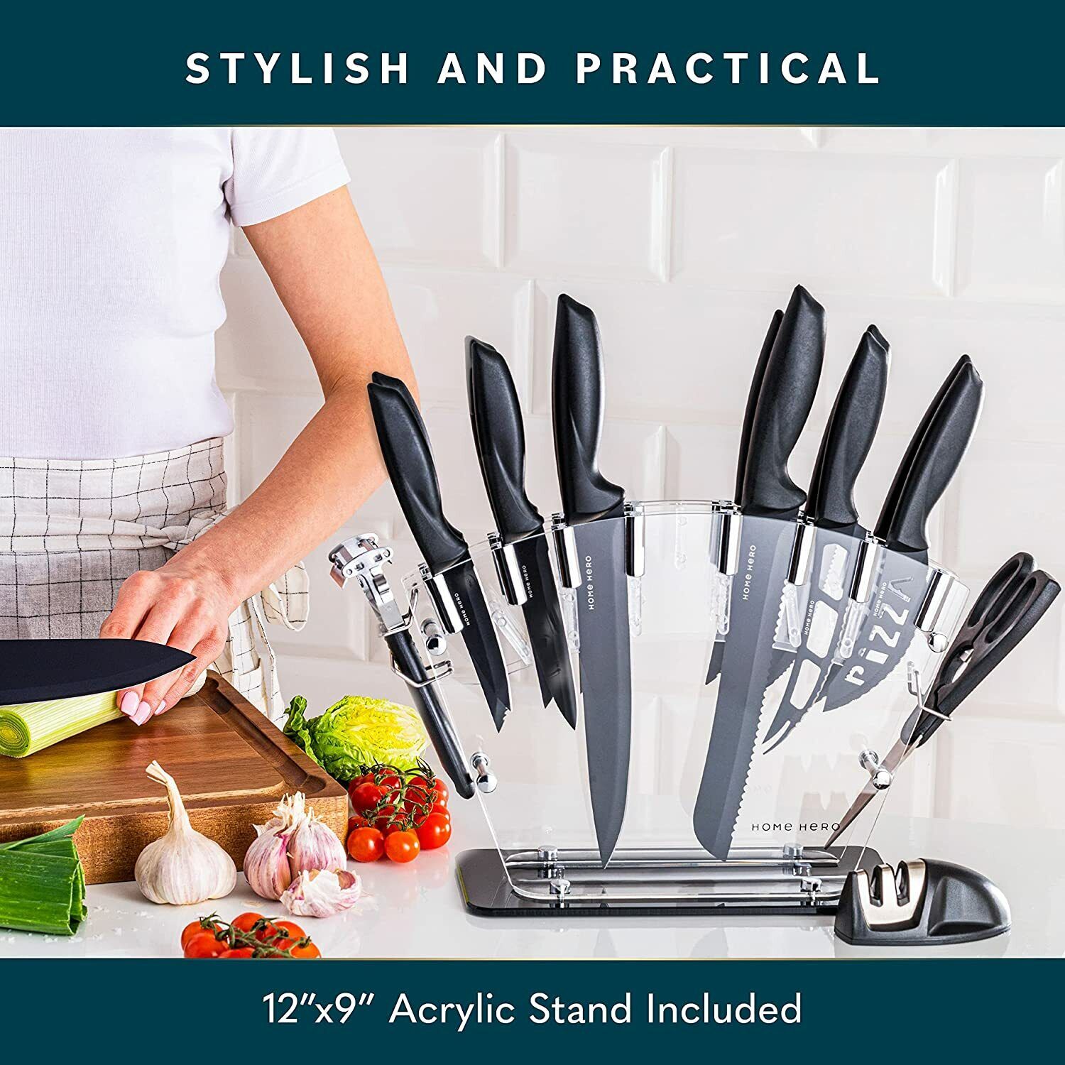 Knife Set Sharp Stainless Steel Professional Chef Cutlery Steak Kitchen Knives - Fresh Stock Dated February 2026