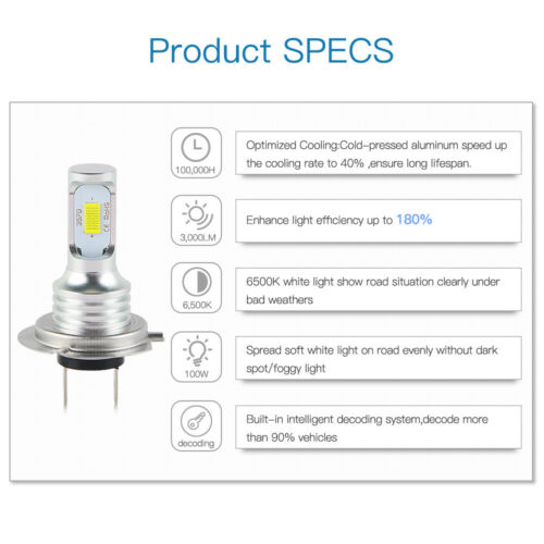 2x H7 Auto LED Headlight Bulb High Low Beam For DUCATI Multistrada 1000 1100 620 - Fresh Stock Dated February 2026