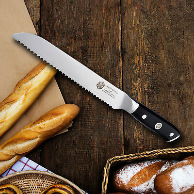 Kessaku Bread Knife Dynasty Series German HC Steel G10 Handle Full Tang, 8-Inch - Fresh Stock Dated December 2025