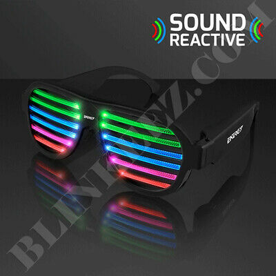 HALLOWEEN RAVE LED SOUND REACTIVE Rechargeable Party Light Up Glasses *FUN* - Fresh Stock Dated February 2026