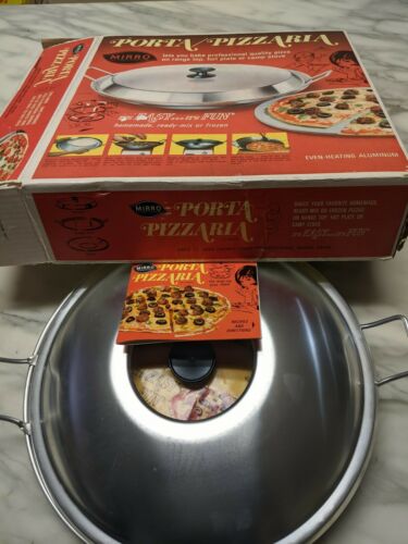 VINTAGE MIRRO ALUMINUM PORTA PIZZARIA HOT PLATE CAMP STOVE PIZZA PLATE UNUSED - Fresh Stock Dated December 2025