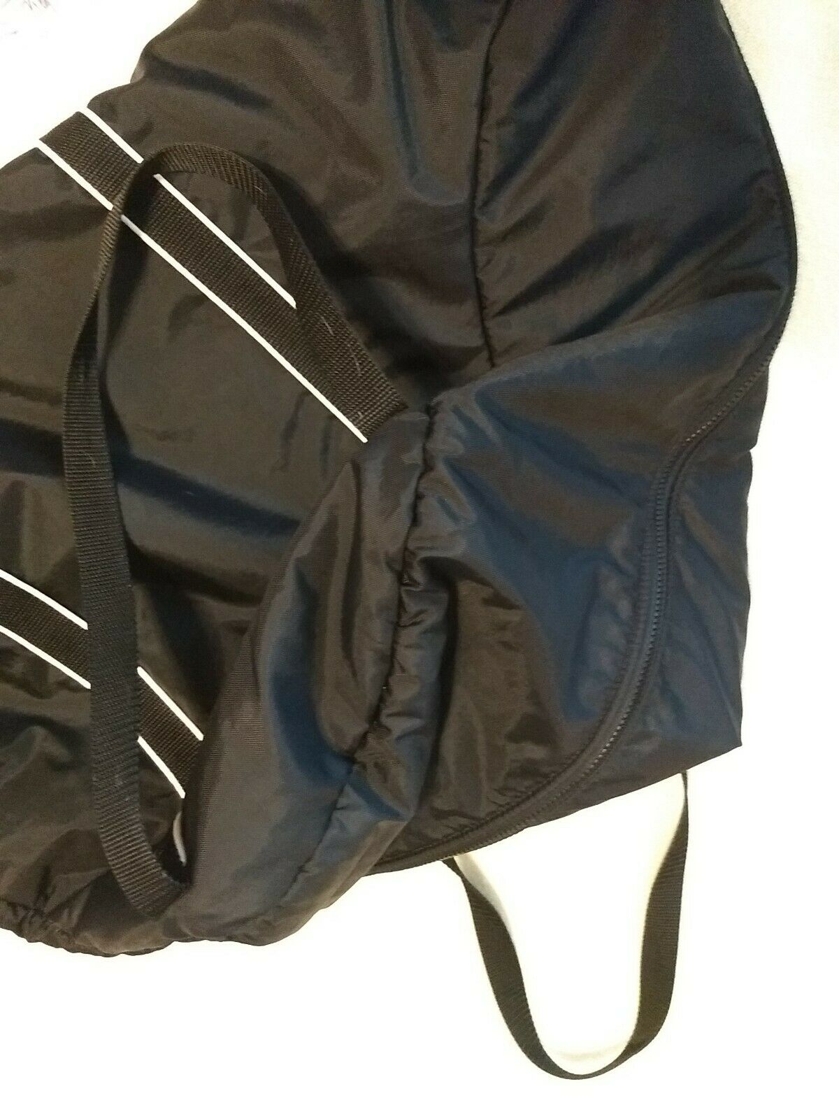 English Saddle Cover With Handles Black with White Pinstripe - Fresh Stock Dated December 2025