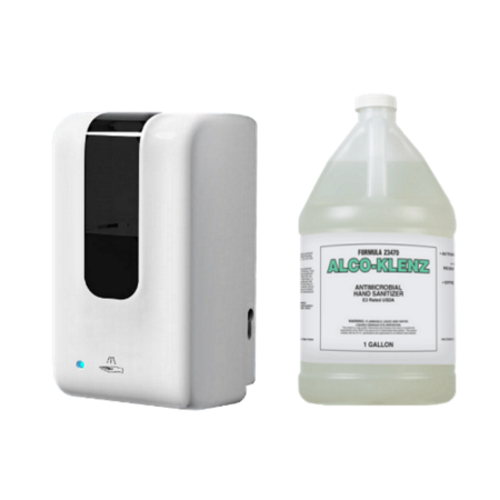 Touchless Hand Sanitizer or Soap Dispenser w/Stand and 1 Gallon of Sanitizer - Fresh Stock Dated February 2026