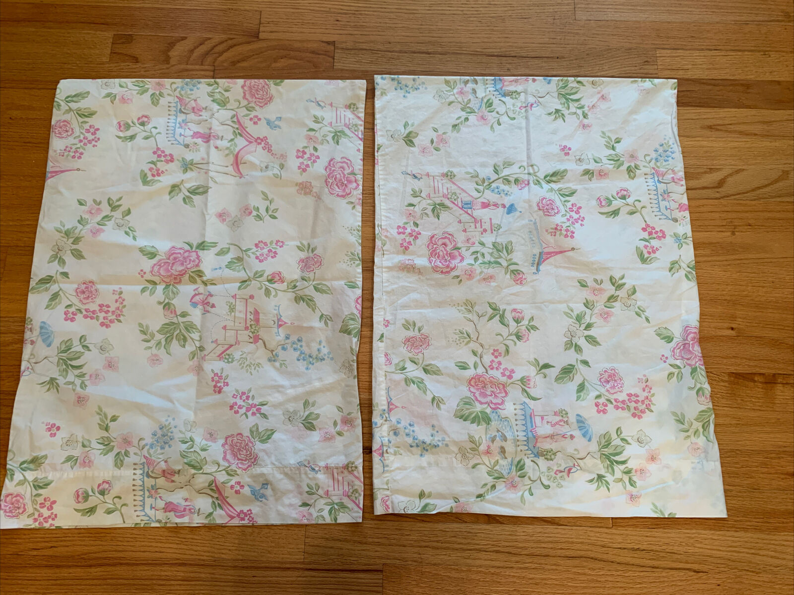 Pottery Barn Kids cherry blossom asian toile two standard pillow cases - Fresh Stock Dated December 2025