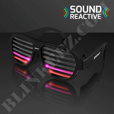 HALLOWEEN RAVE LED SOUND REACTIVE Rechargeable Party Light Up Glasses *FUN* - Fresh Stock Dated February 2026