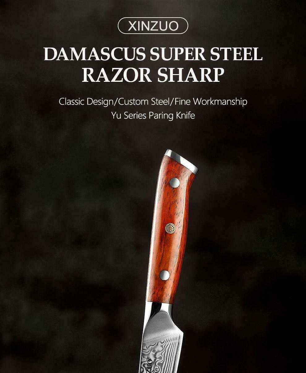 3.5 Inch Paring Kitchen Knife Handmade Damascus Steel Rosewood Handle 67 Layers - Fresh Stock Dated January 2026